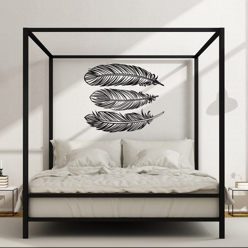 Feathers Wall Decal Feather Wall Art Set of 3 Feathers Wall Etsy