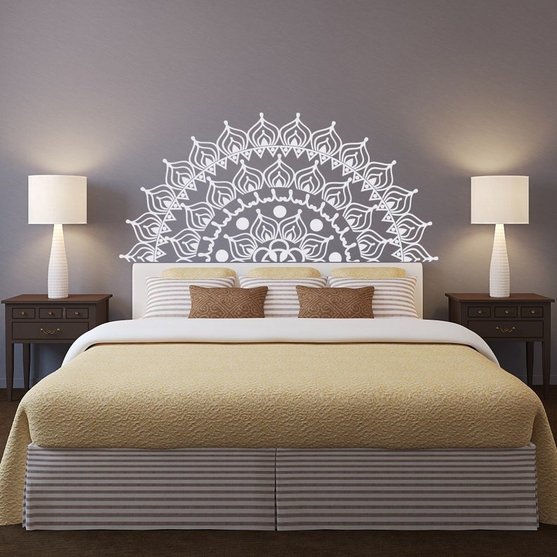 NEW Headboard Mandala Removable Wall Decal Bedroom Decor Half Etsy