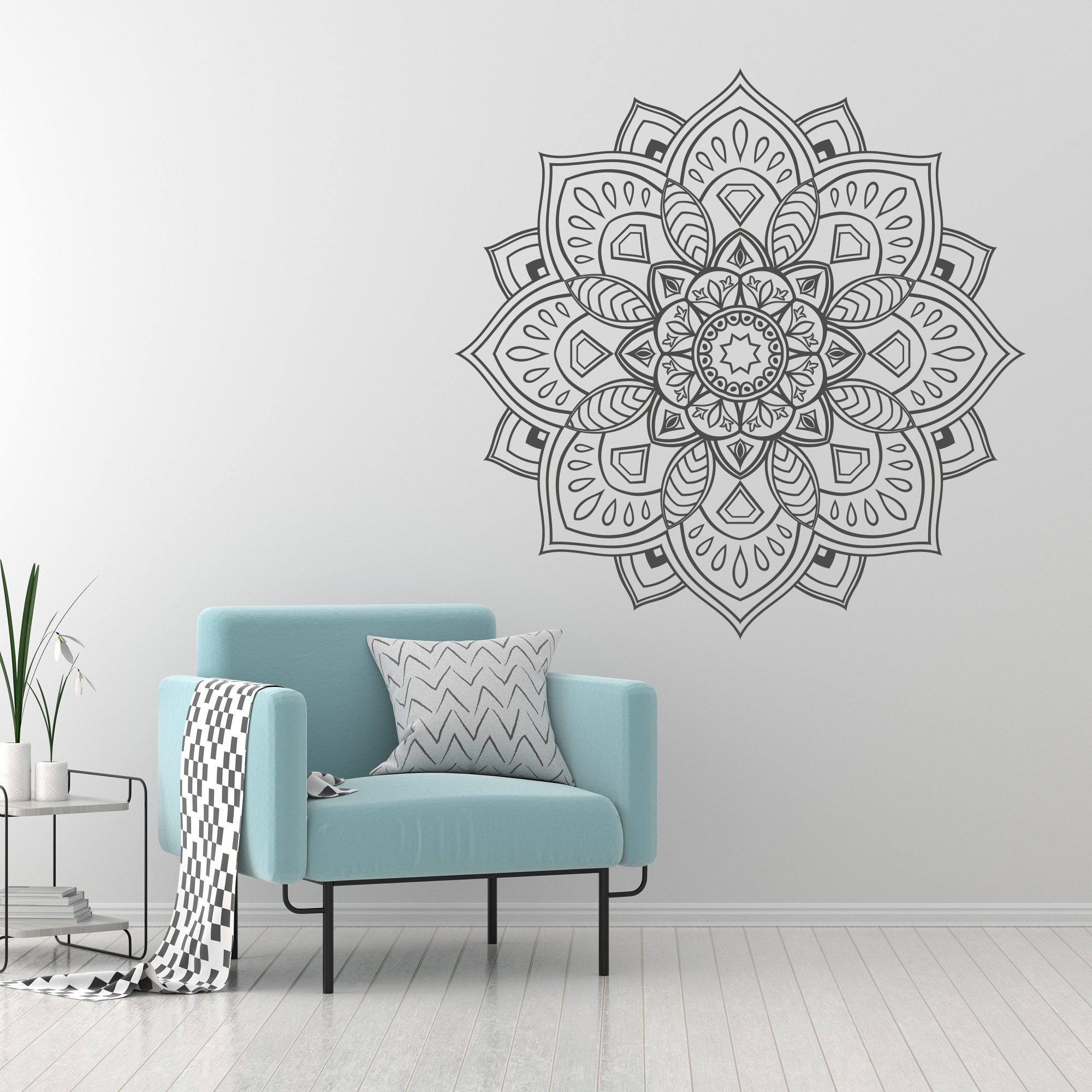 Mandala Wall Decal: Sacred Geometry Vinyl Sticker for Yoga Studio #301 ...