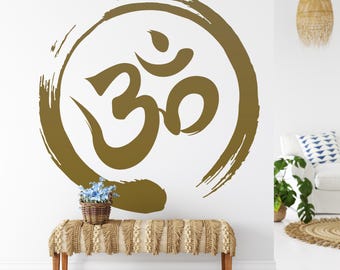 Om Wall Decal: Boho Vinyl Sticker, Meditation Decor #383