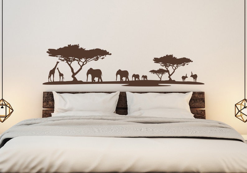 Safari Wild Animals Wall Decal Jungle Wall Decal Animal Wall Etsy