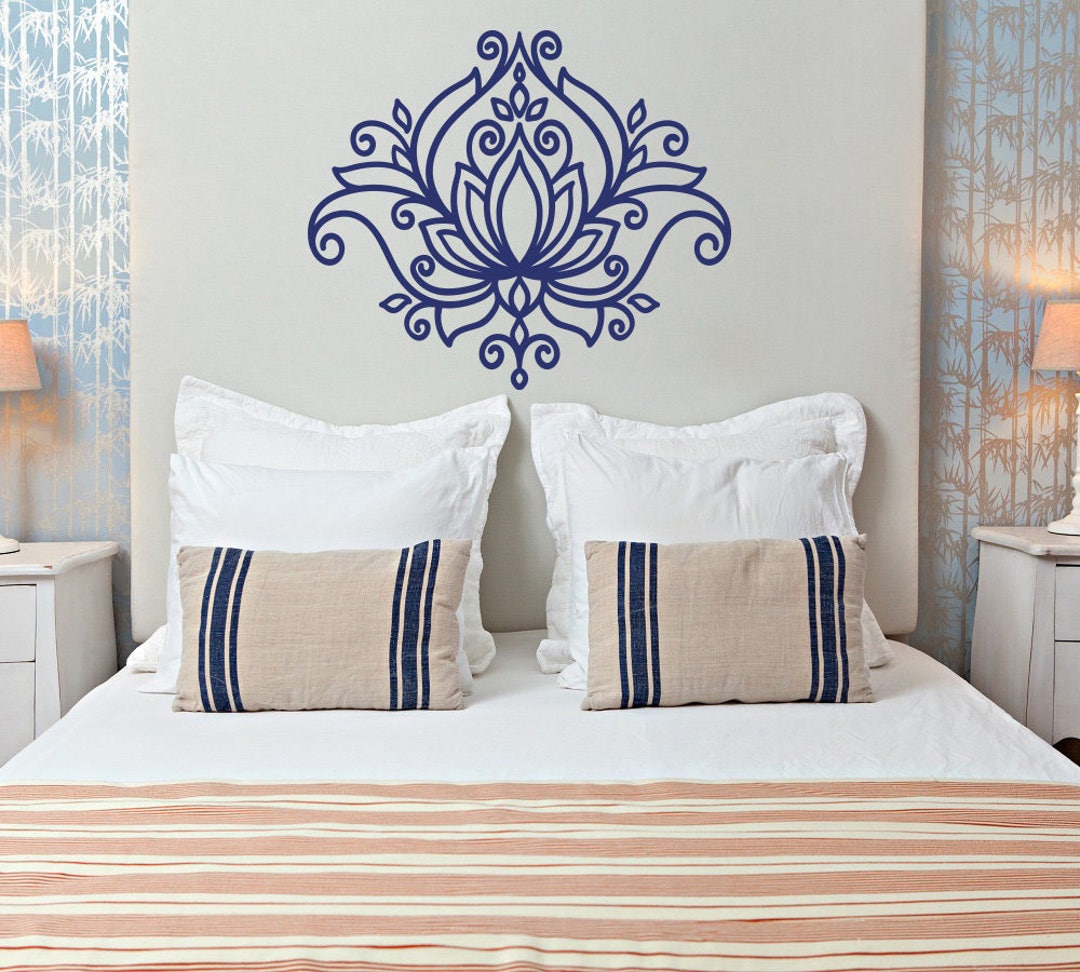 Beautiful Lotus Flower Wall Decal Yoga Mandala Vinyl Decal - Etsy