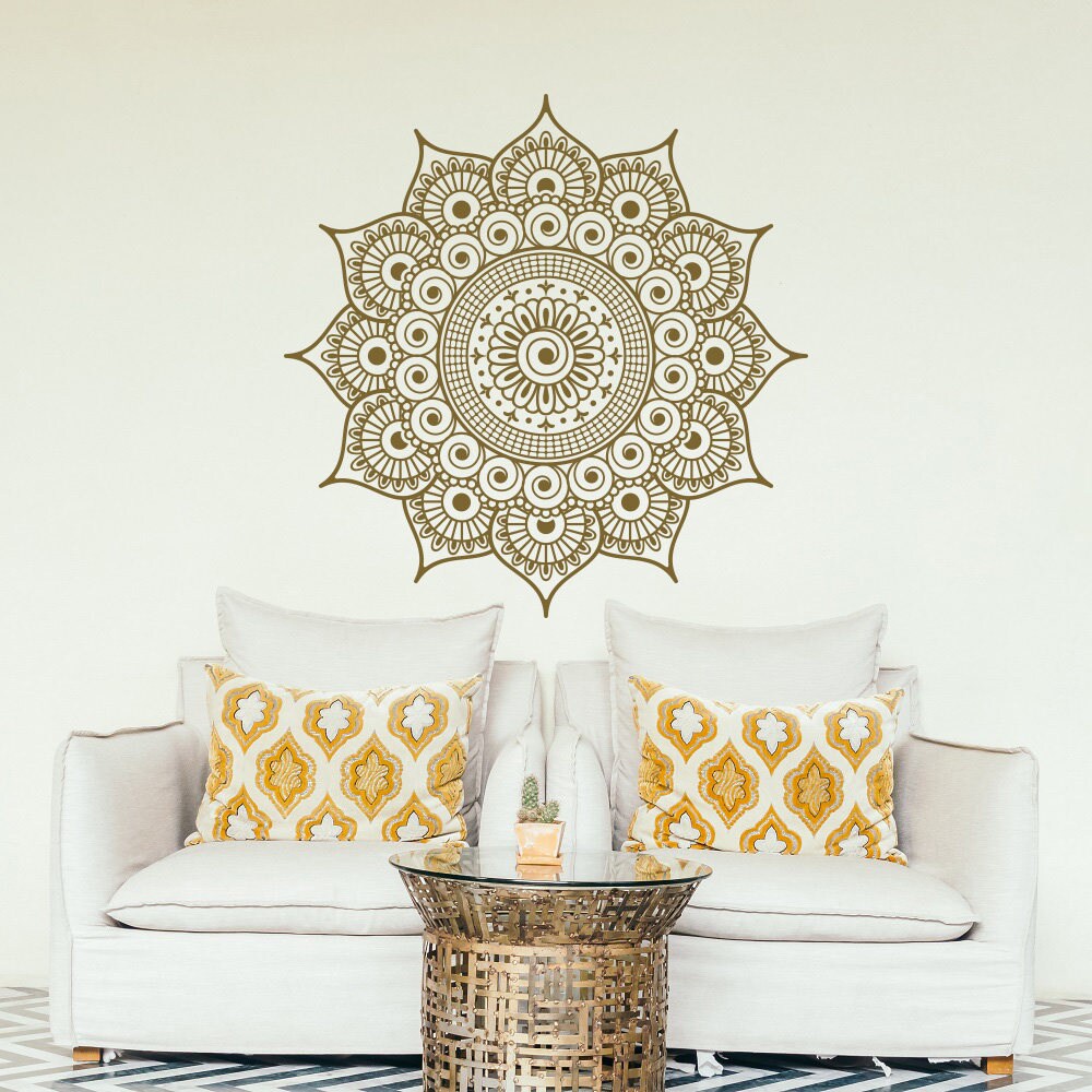 NEW Wall Decal Mandala Large Gold Mandala Vinyl Wall Decal Etsy UK