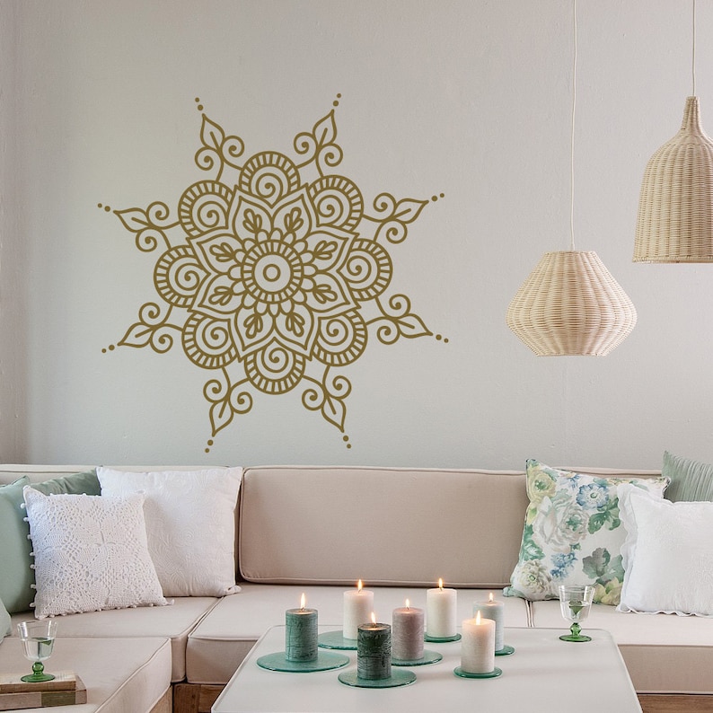 Mandala Wall Decal Vinyl Sticker Mandala Wall Art Boho Etsy