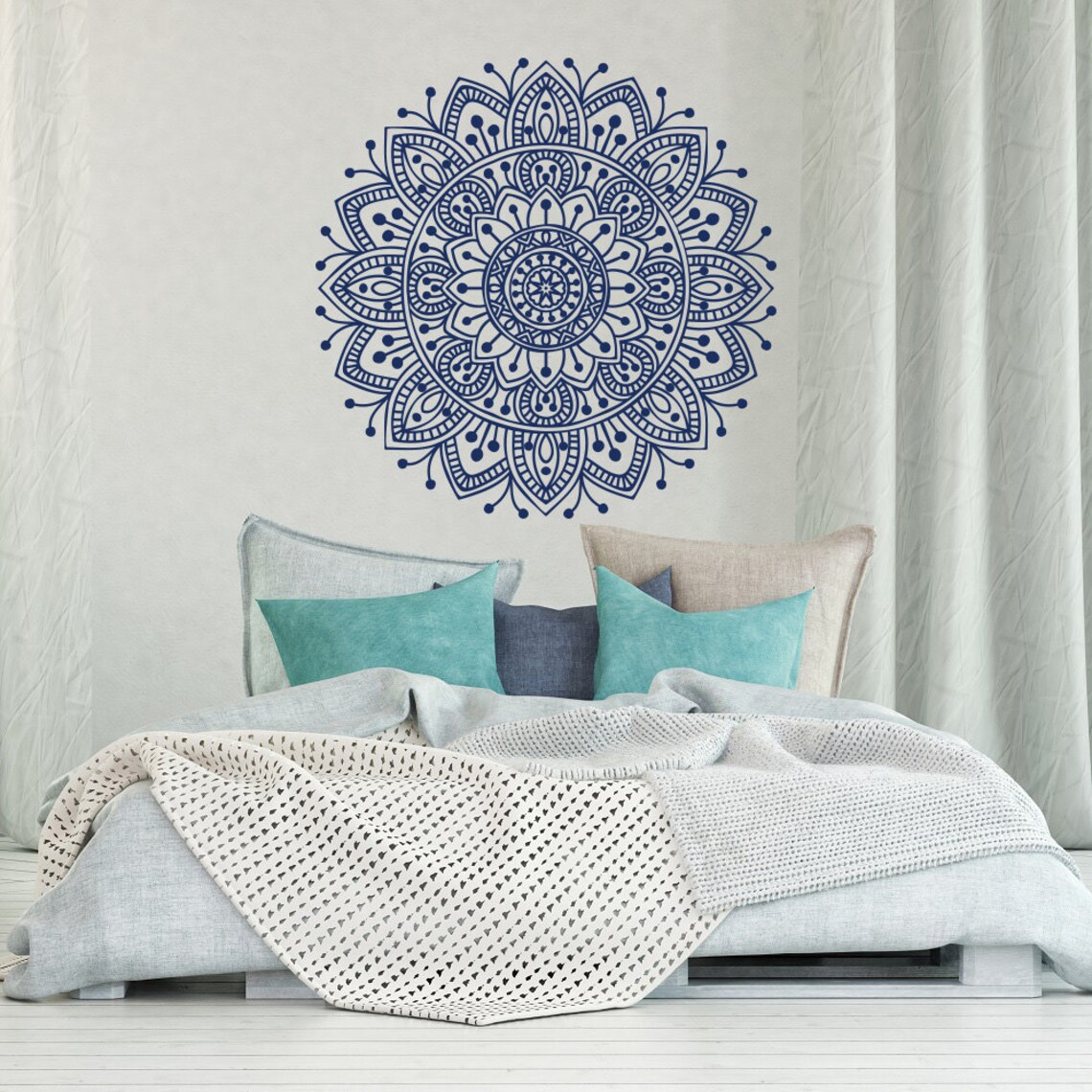 Mandala Wall Decal Bedroom Mandala Vinyl Wall Decal Boho Etsy