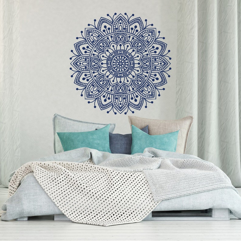Mandala Wall Decal Bedroom Mandala Vinyl Wall Decal Boho | Etsy