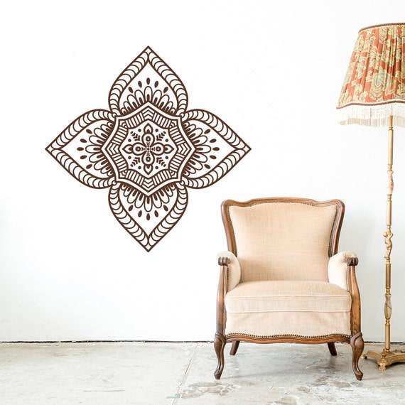 Bohemian Wall Decal Bedroom Decor Mandala Wall Art Boho Wall Etsy
