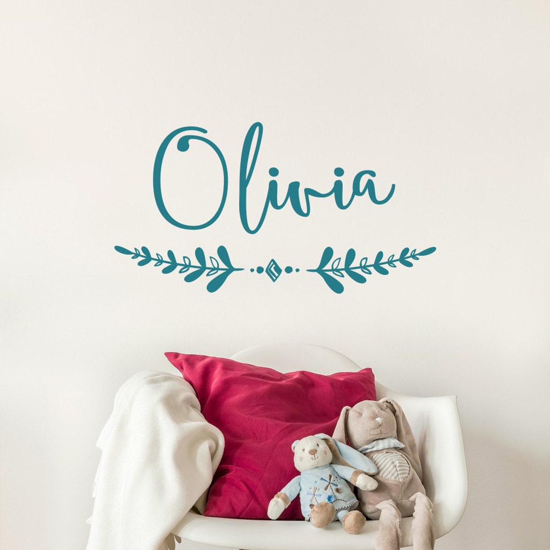 Girl Name Wall Decal Boho Nursery Wall Decal Custom Name Etsy