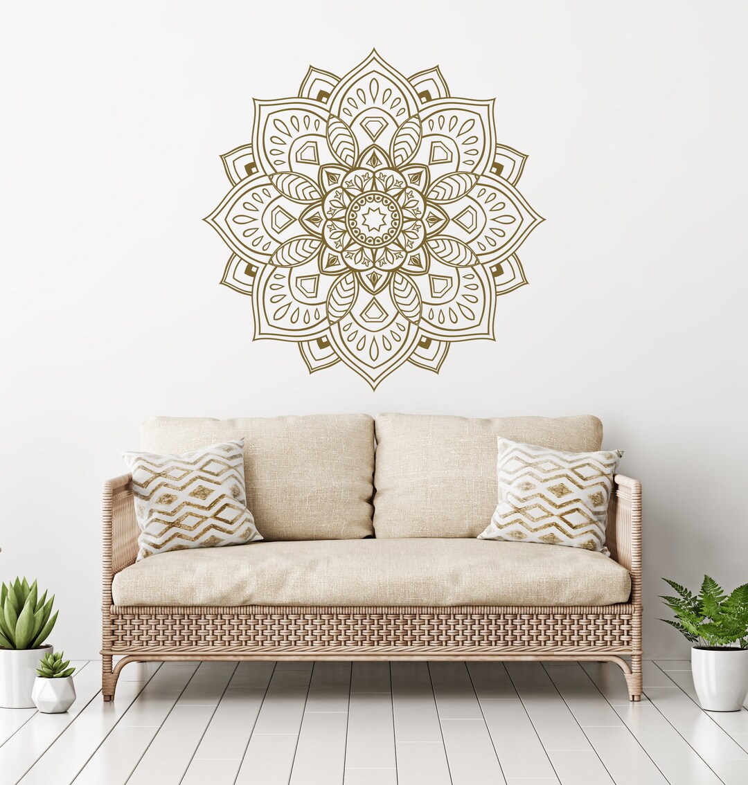 Mandala Wall Decal: Sacred Geometry Vinyl Sticker for Yoga Studio #301 ...