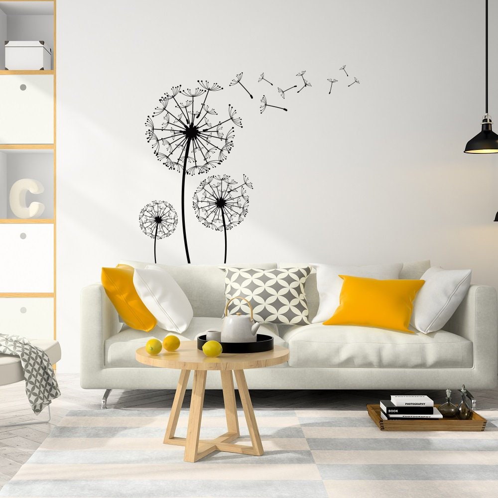 Dandelion Blossom Wall Decal Dandelion Flower Vinyl Wall Etsy