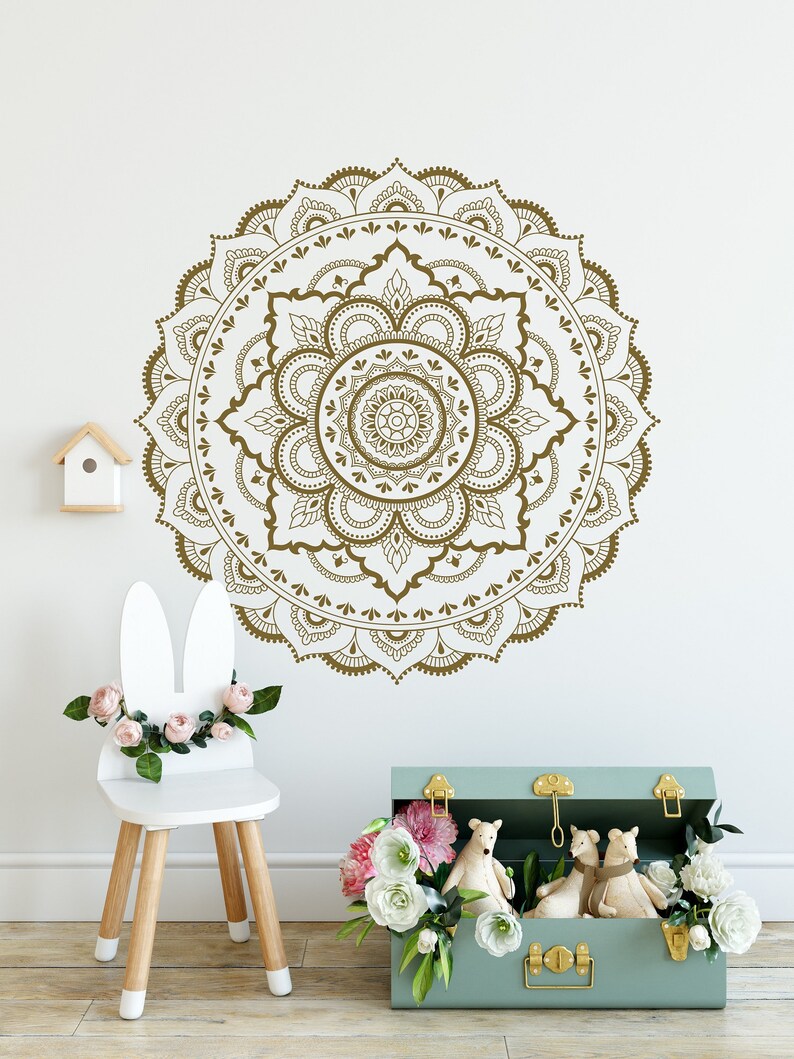 Vinyl Mandala Wall Sticker Mandala Wall Decal Bohemian Wall Etsy