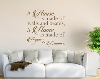 Family Quote Vinyl Wall Decal: House, Home, Love & Dreams #16