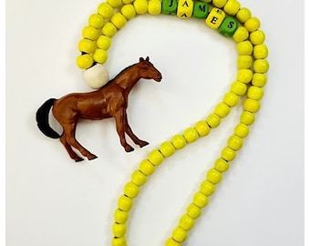Horse Animal Kids Necklace jewelry /Kids Animal Name Necklace   kids jewelry wooden beads Necklace /Gift to Boy and Girl