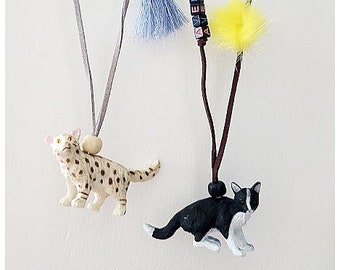Animal Necklace for kids/Cat Necklace for kids/kids Animal Toy Necklace/Animal Leather Cord Necklace /Birthday Gift for kids