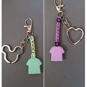 Nurse Name Key Chain/ Nurse Shirt Key Chain/Name Key Chain /Nurse uniform Shirt Name Keychain/Gift to Nurse