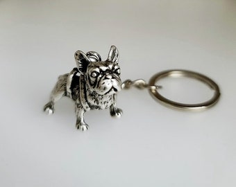 Bulldog KeyChains/Cute Metal Bulldog Pendant Dog Keychain Keyrings/ Pet Jewelry Best Gift to Kids