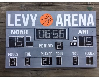 Custom Basketball Scoreboard Reclaimed Wood Artwork