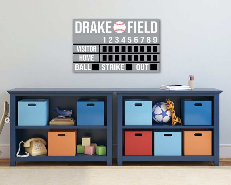 Baseball Scoreboard Various Sizes Personalized Sports-Themed Room & Nursery Decor Hanging Wood Sports Artwork Man Cave MLB NCAA Bild 2