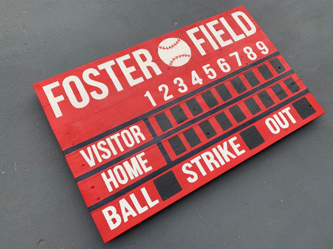 39 x 24 / Marcador de béisbol / Apellido Etsy