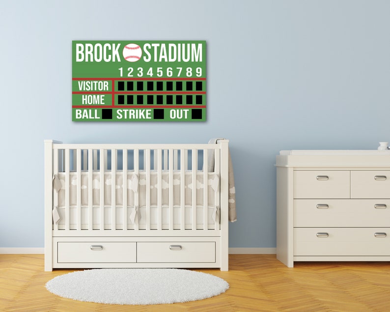 Baseball Scoreboard Various Sizes Personalized Sports-Themed Room & Nursery Decor Hanging Wood Sports Artwork Man Cave MLB NCAA Bild 4