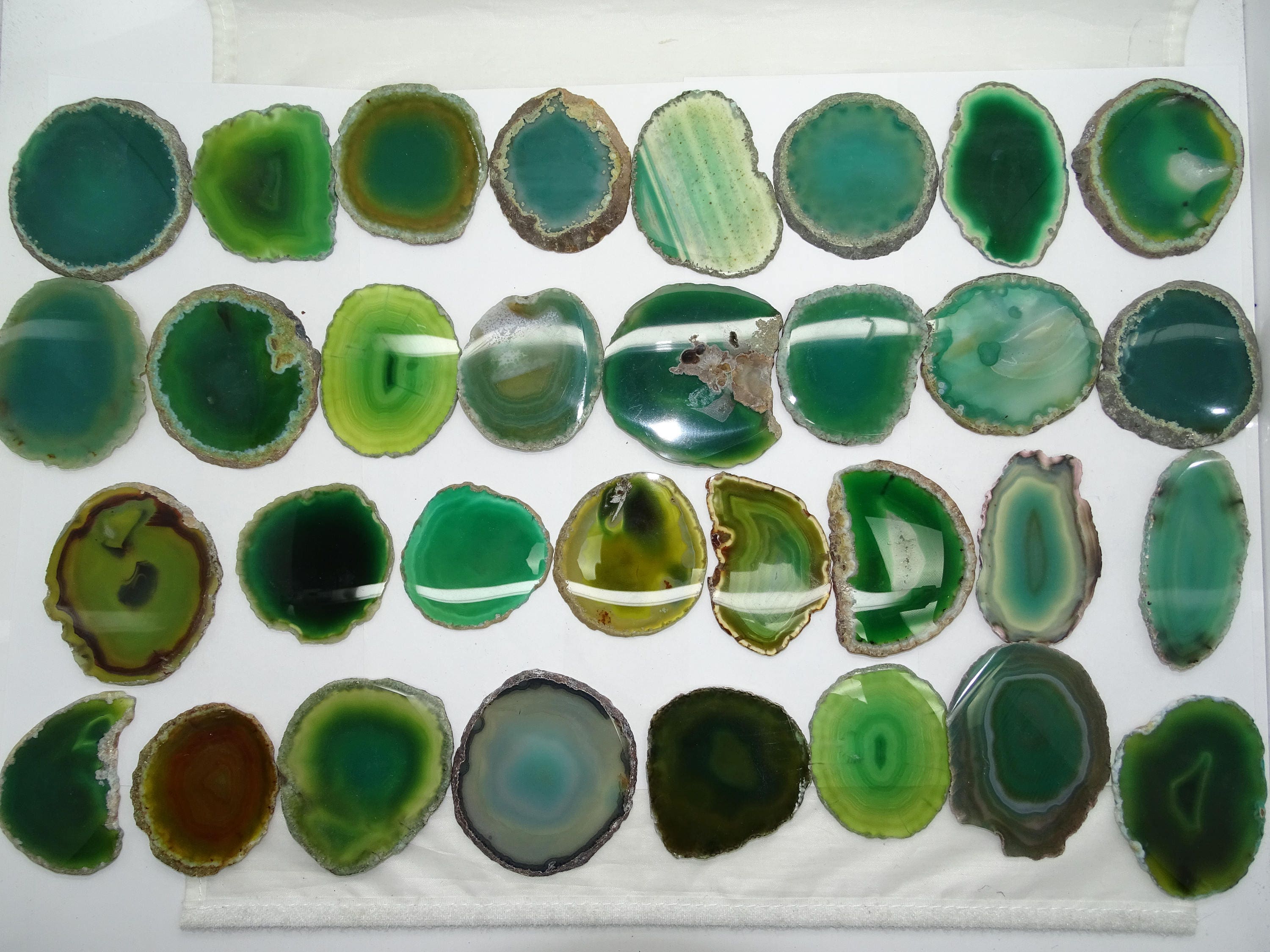 Bulk Polished Dyed Green Agate Slices 2.37 Etsy