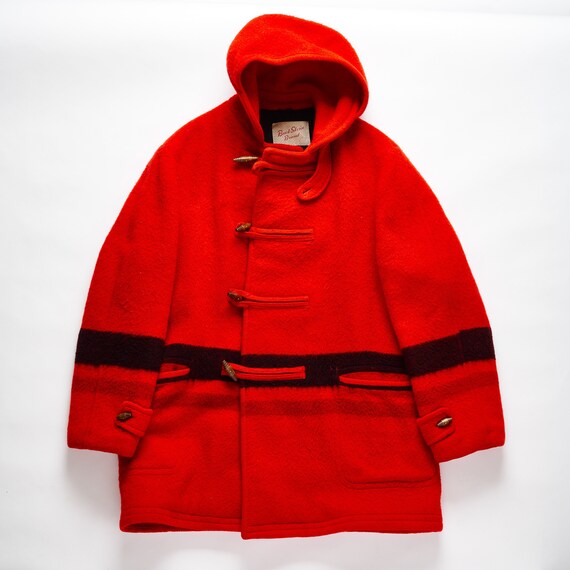 Vintage 1950s Hudson Bay Style Hooded Coat