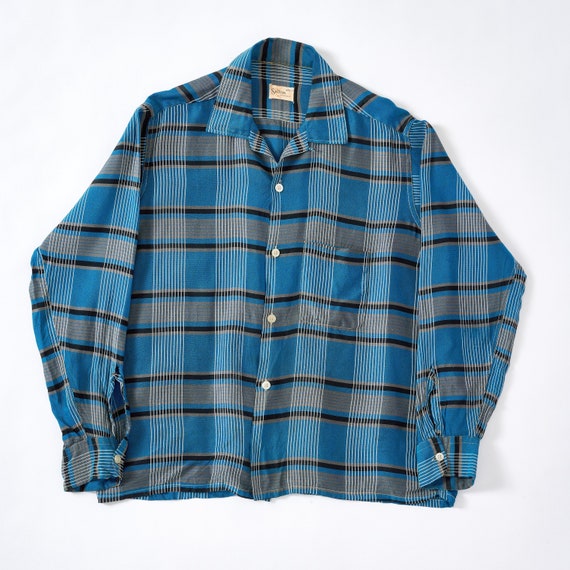 Vintage 1950s L/S Loop Collar Shirt Large