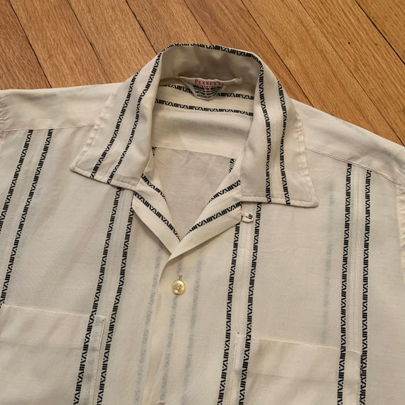 Vintage 50s/60s Loop Collar Shirt Medium