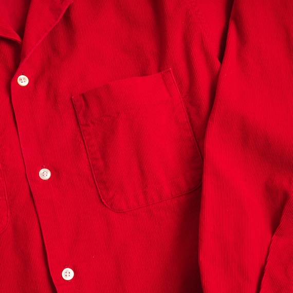 Vintage 50s/60s Cherry Red Corduroy Shirt - image 5