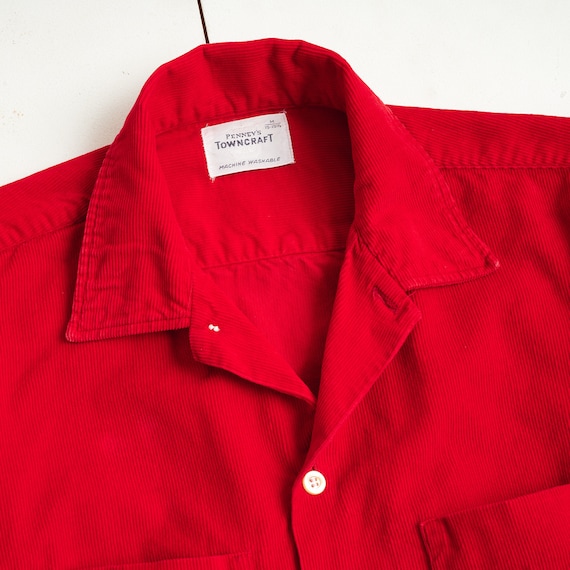 Vintage 50s/60s Cherry Red Corduroy Shirt - image 2