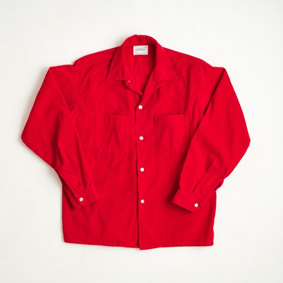 Vintage 50s/60s Cherry Red Corduroy Shirt - image 1