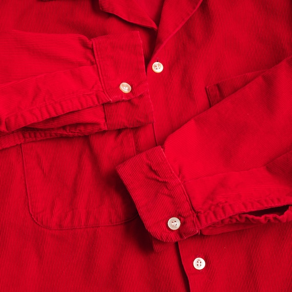 Vintage 50s/60s Cherry Red Corduroy Shirt - image 4