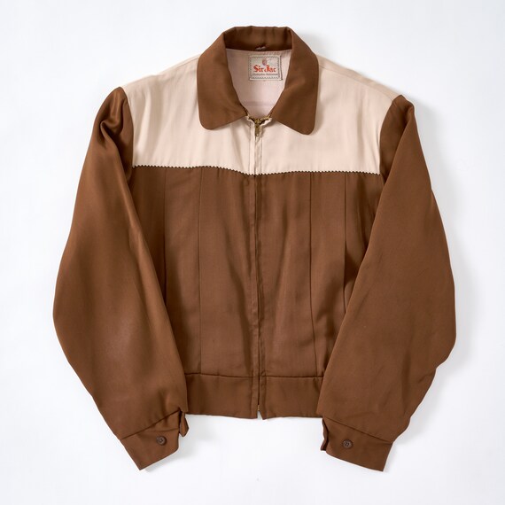 Vintage 1950s Two Tone Gabardine Zip Ricky Jacket