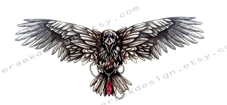 Diseño De Tatuaje Cuervo De Tres Ojos Juego De Tronos Etsy