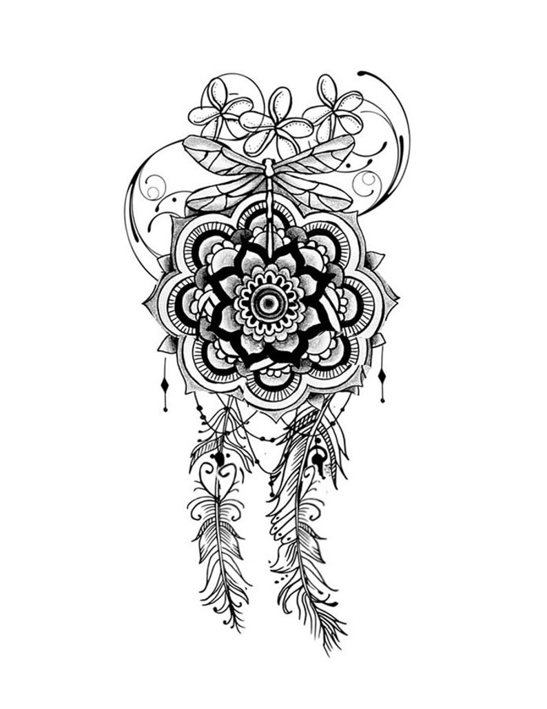 Dragonfly Mandala Tattoo Design | Etsy