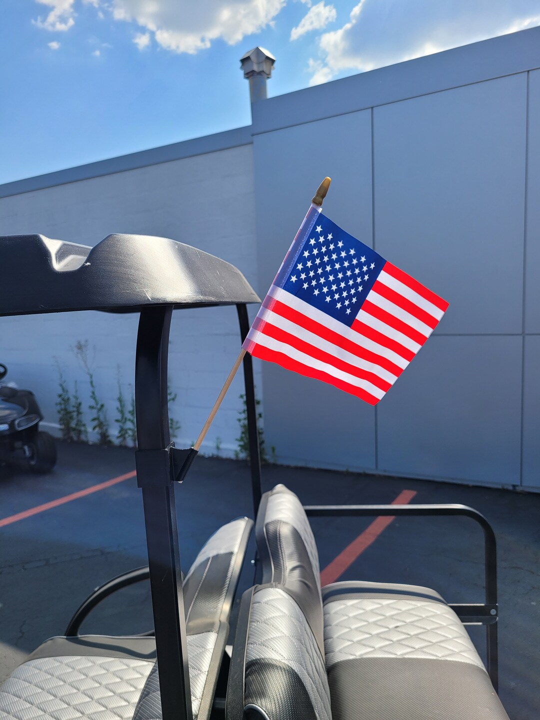 Golf Cart American Flag Holder USA United States Flag With Wood Stick