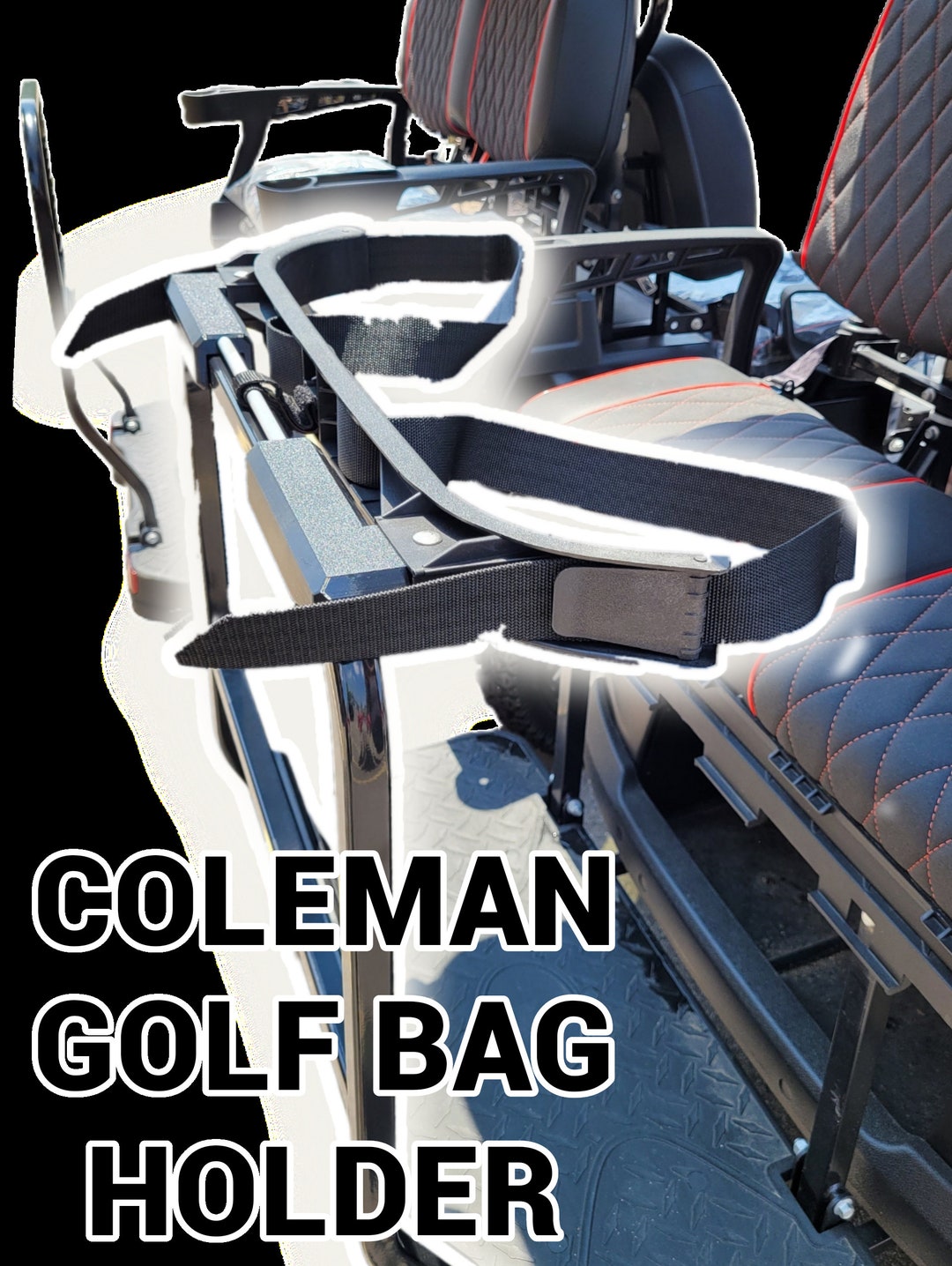 Coleman Kandi Golf Cart Golf Bag Holder Attachment, Easily Removable