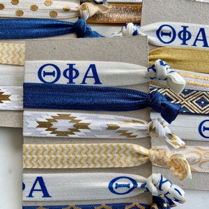 Theta Phi Alpha Hair Ties set of 6 - Nothing greata' than going Theta! Perfect gift for your Theta Phi Alpha Pledge