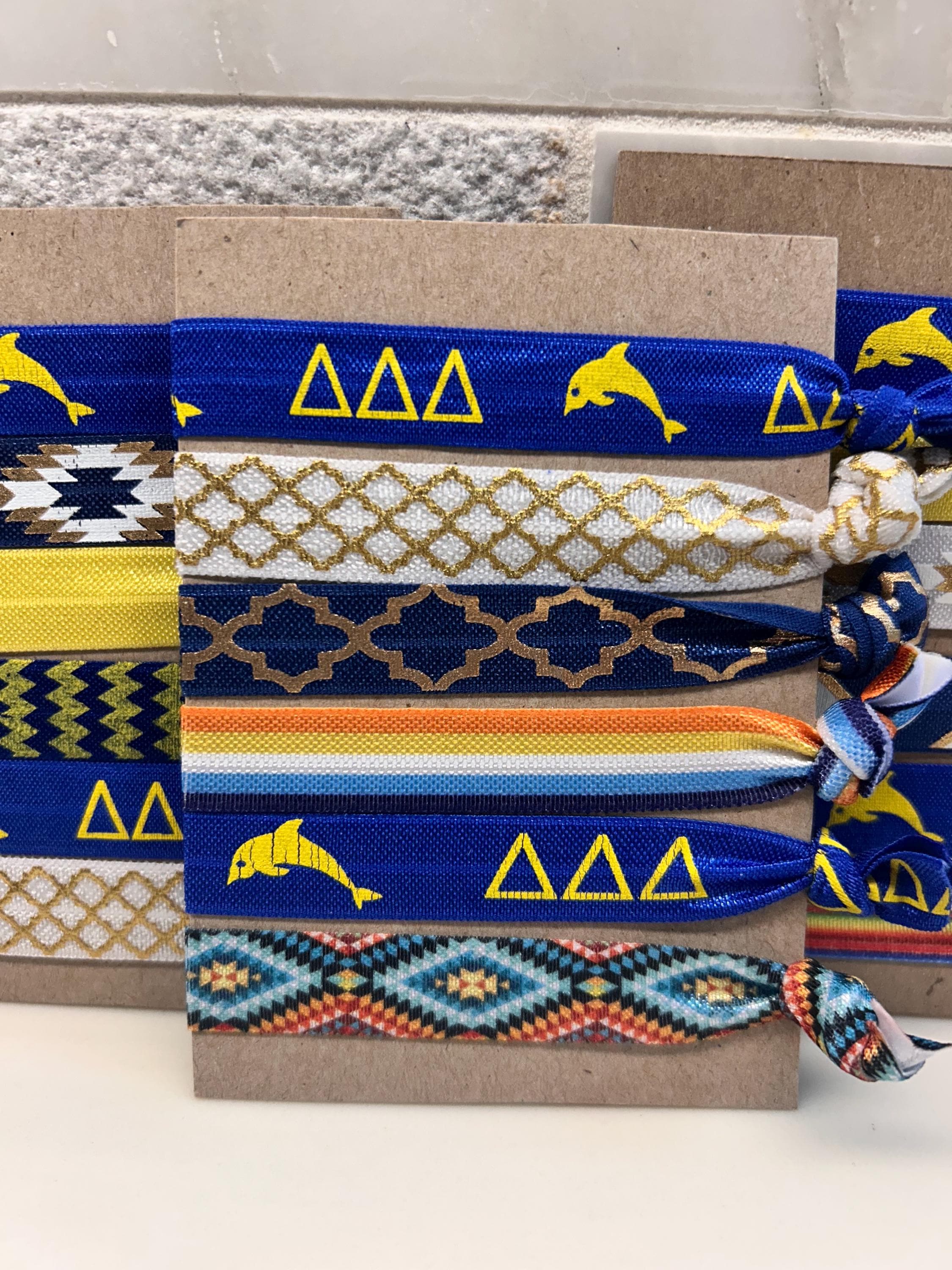 Kappa Delta sorority hair ties Alpha Delta Pi Hair Ties - Set of 6 Adpi Sisters Will Love  main image 3