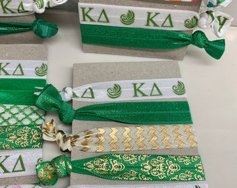Kappa Delta Hair Ties-set of 6 Perfect for Bid Week or Big  display picture 2