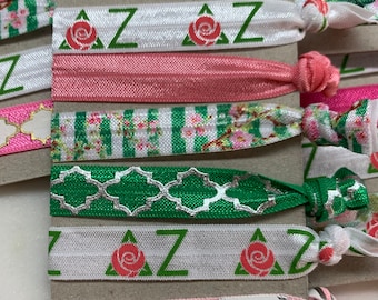 Kappa Delta Hair Ties-set of 6 Perfect for Bid Week or Big 