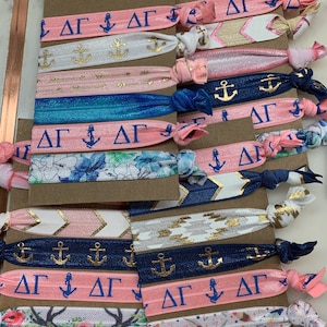 Delta Gamma Hair ties for that special sister in your life:) set of 6
