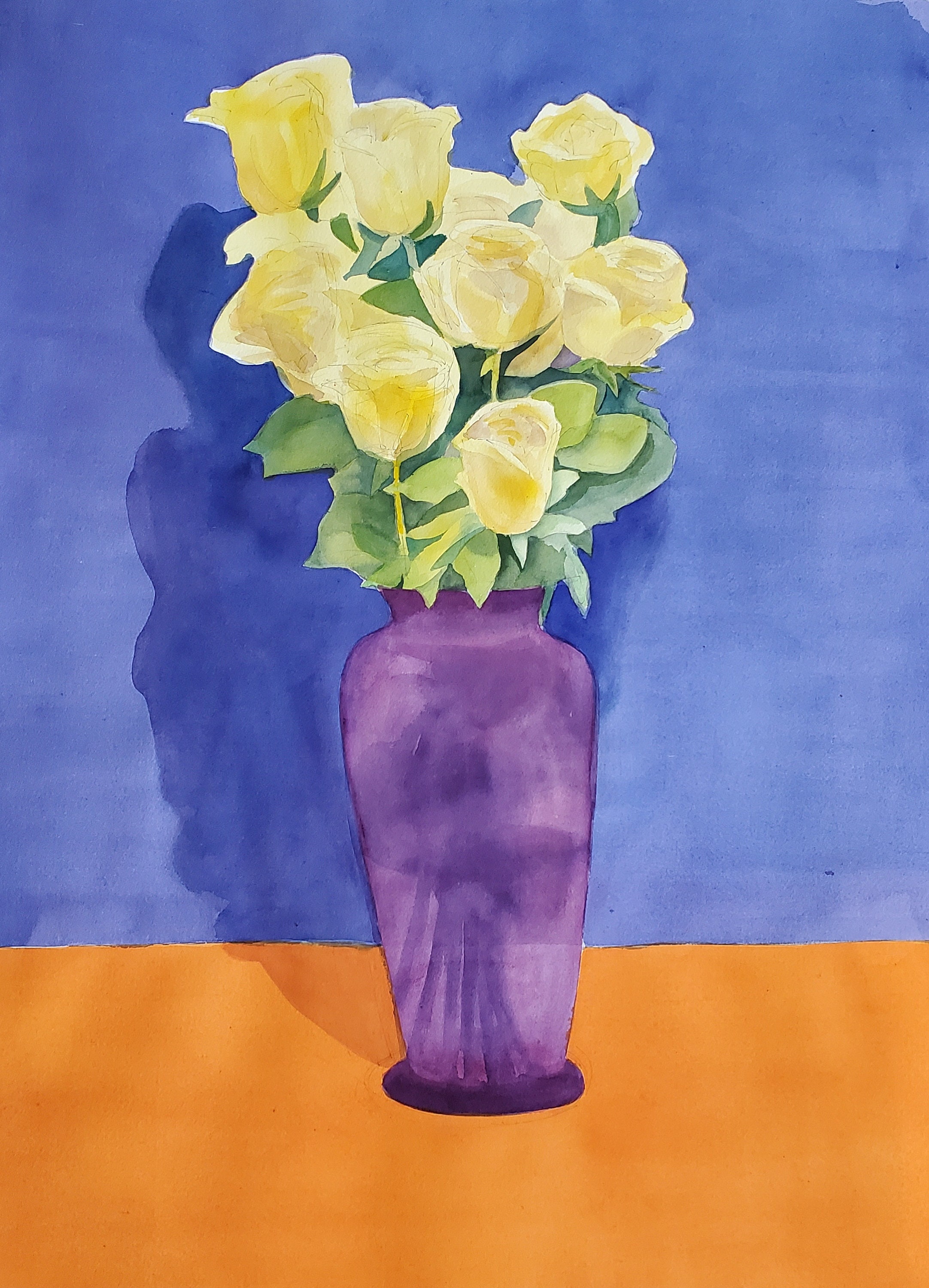 Yellow Roses Watercolor Painting - Etsy