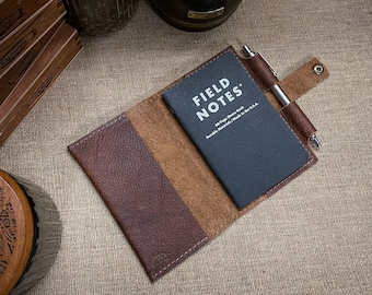 Bison / Buffalo Leather Notebook Journal Cover / Sleeve for Field Notes