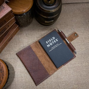 Bison / Buffalo Leather Notebook Journal Cover / Sleeve for Field Notes