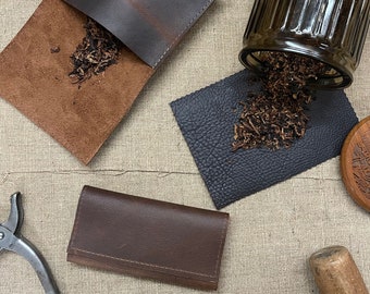 Leather Tobacco Pouch / Tobacco Roll - Multiple Leather Types