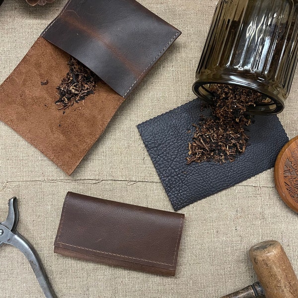 Leather Tobacco Pouch / Tobacco Roll - Multiple Leather Types