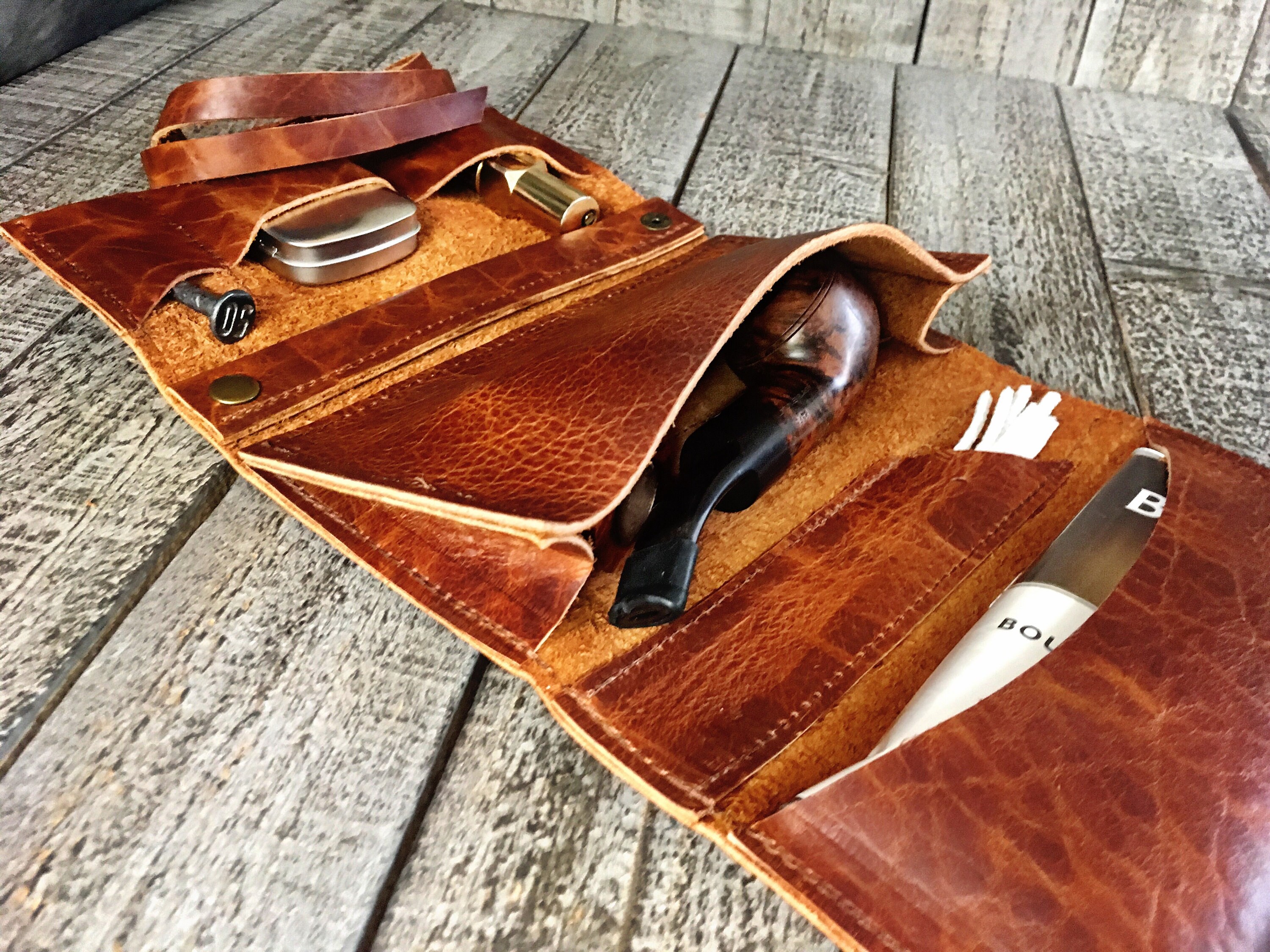 Leather Tobacco Pipe Roll