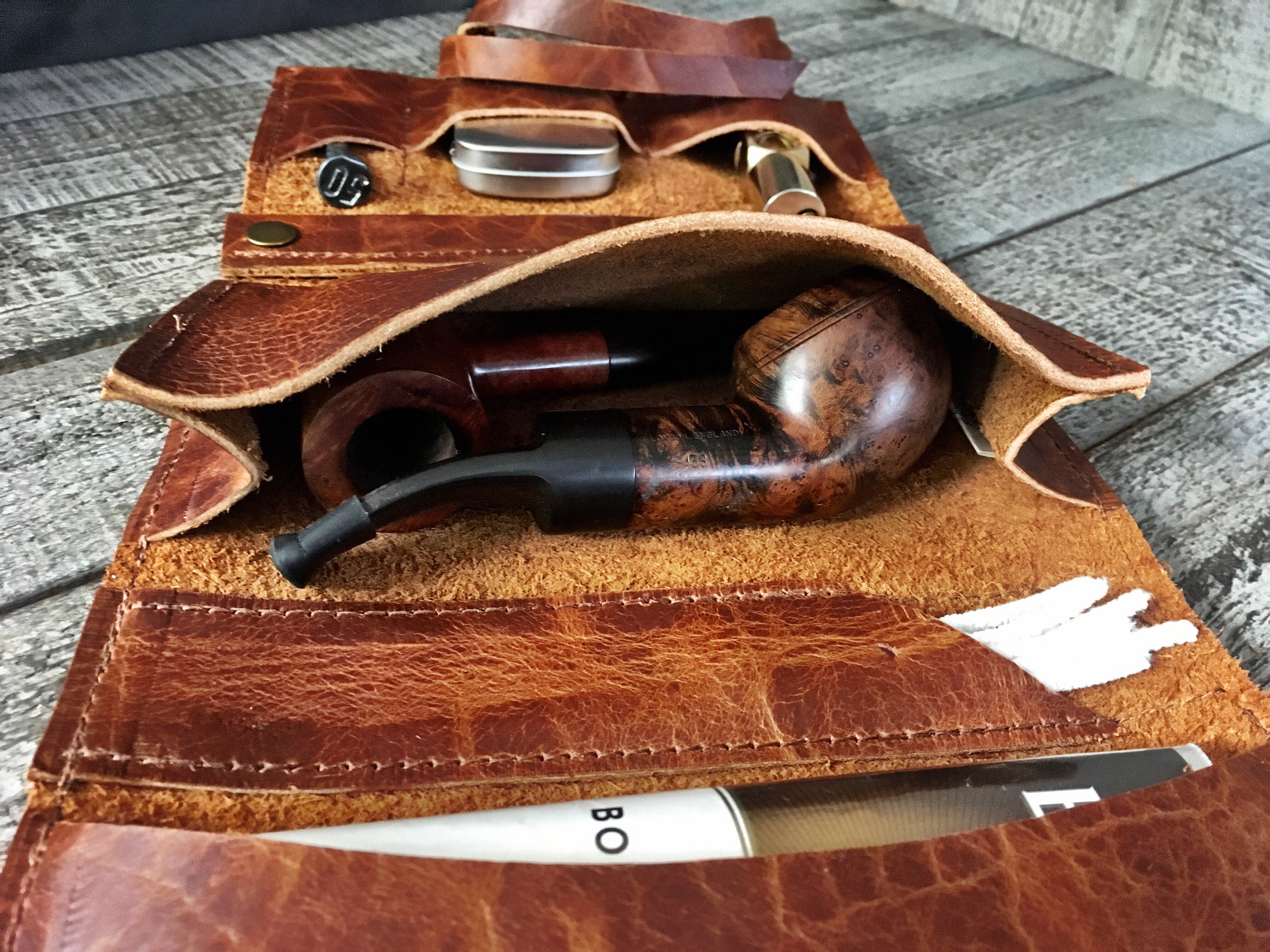 Leather Tobacco Pipe Roll