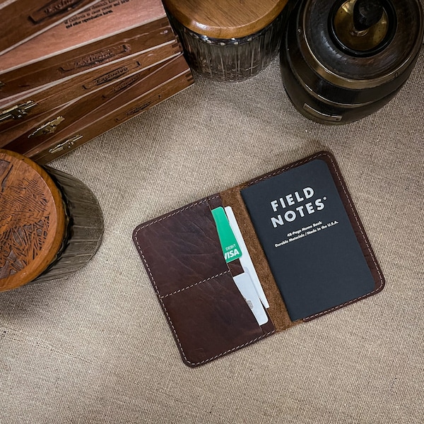 Notebook Journal Cover / Hülle für Field Notes / Bison / Büffel-Leder